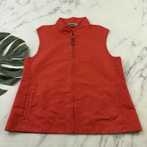 Exofficio Womens Zip Up Vest Size XL Bright Coral Pink Lightweight Clima Guard